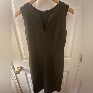 Ann Taylor Dark Olive Stretch Sheath Dress